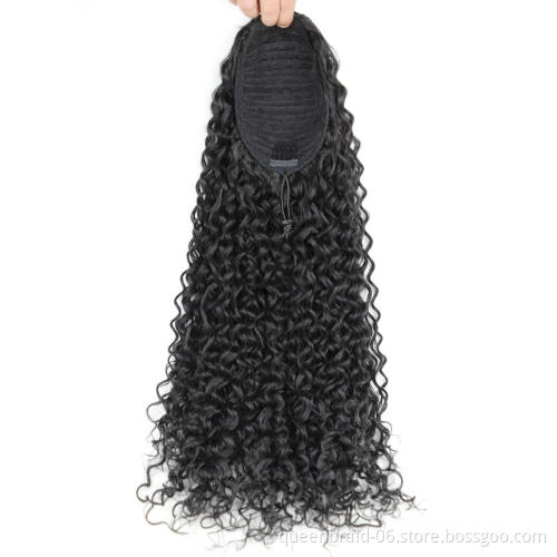 Curly Ponytail Extension for Black Women Wavy Ponytail Hair Piece Clip on Kinky Straight Yaki Ponytail